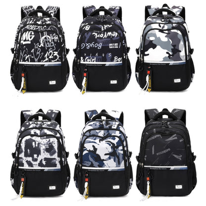 For Teens Boys Travel Laptop Backpack School Bag Casual Book Bag, Black, White Gray Letter, Graffiti, Camouflage Gray, Blue Camouflage, Letter 123