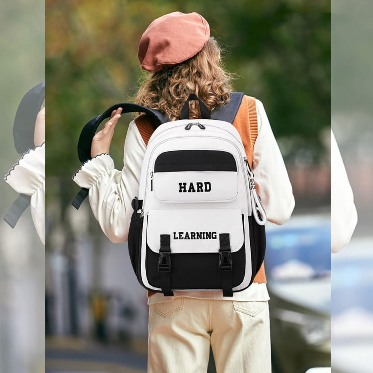 Contrast Color Casual Backpack College School Bag 15.6-inch Laptop Bag