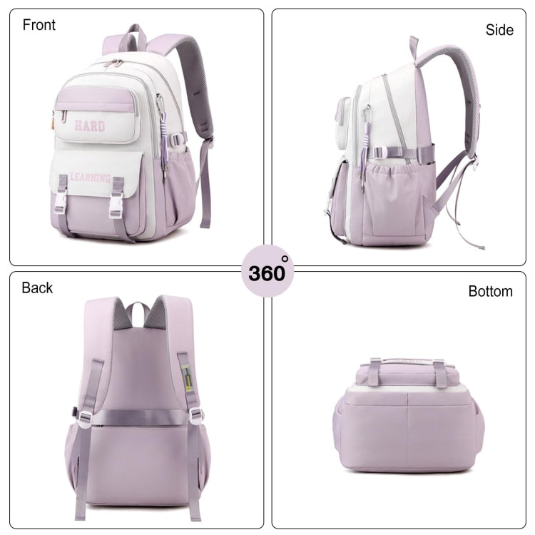 Contrast Color Casual Backpack College School Bag 15.6-inch Laptop Bag