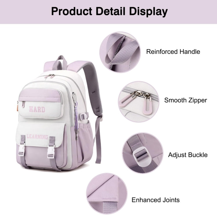 Contrast Color Casual Backpack College School Bag 15.6-inch Laptop Bag