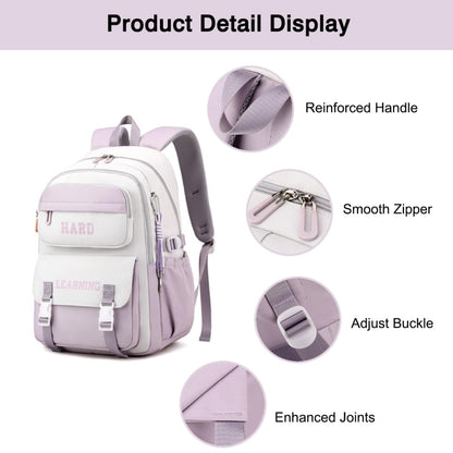 Contrast Color Casual Backpack College School Bag 15.6-inch Laptop Bag