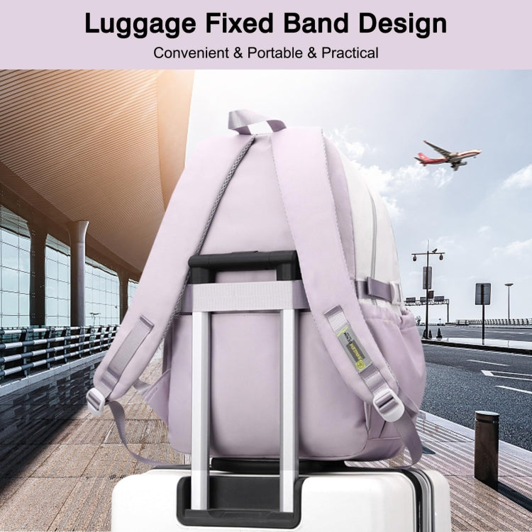 Contrast Color Casual Backpack College School Bag 15.6-inch Laptop Bag