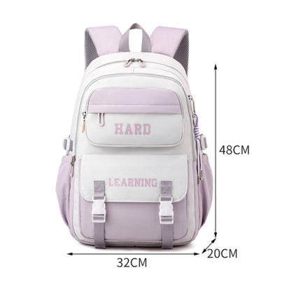 Contrast Color Casual Backpack College School Bag 15.6-inch Laptop Bag