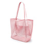 Folding Beach Bag Mesh Tote Handbag Women Shoulder Bag