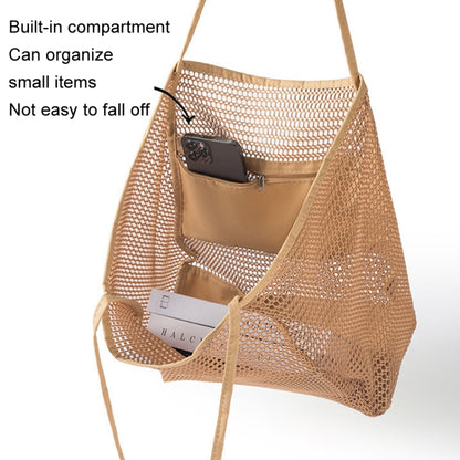 Folding Beach Bag Mesh Tote Handbag Women Shoulder Bag