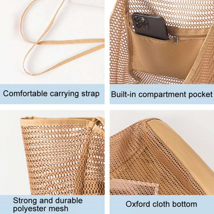 Folding Beach Bag Mesh Tote Handbag Women Shoulder Bag