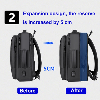 Expandable Business Waterproof Laptop Backpack With USB Port