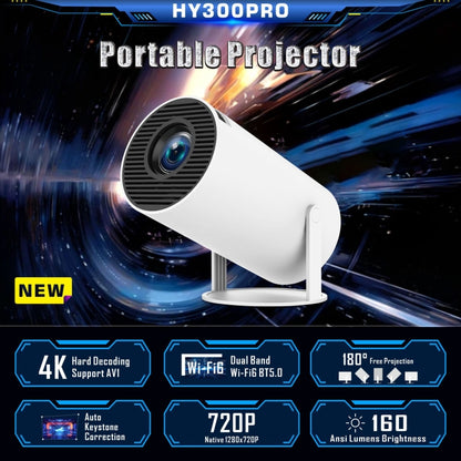 HY300 PRO Smart Projector Android 11.0 System 120 Lumen Portable Projector, EU Plug, US Plug, UK Plug, AU Plug