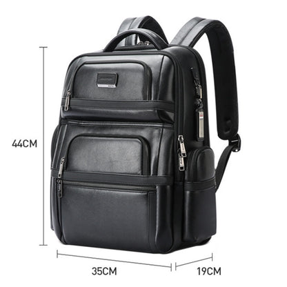Bopai 61-17311 Large-capacity First-layer Cowhide Laptop Backpack With USB+Type-C Port, 61-17311