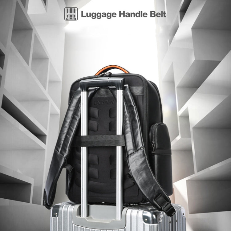 Bopai 61-17311 Large-capacity First-layer Cowhide Laptop Backpack With USB+Type-C Port, 61-17311