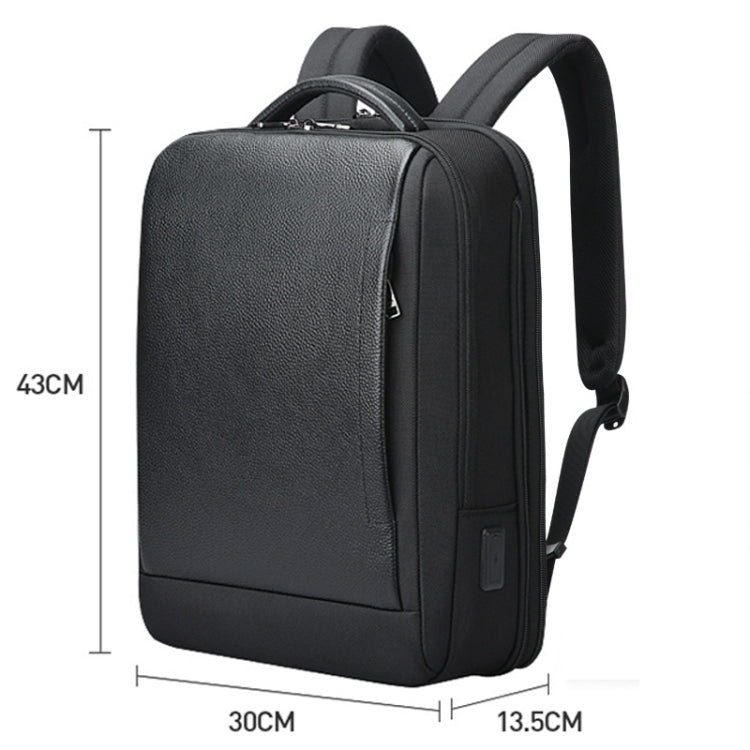 Bopai AL-61-122631B Large Capacity Cowhide Laptop Backpack With USB+Type-C Port, AL-61-122631B