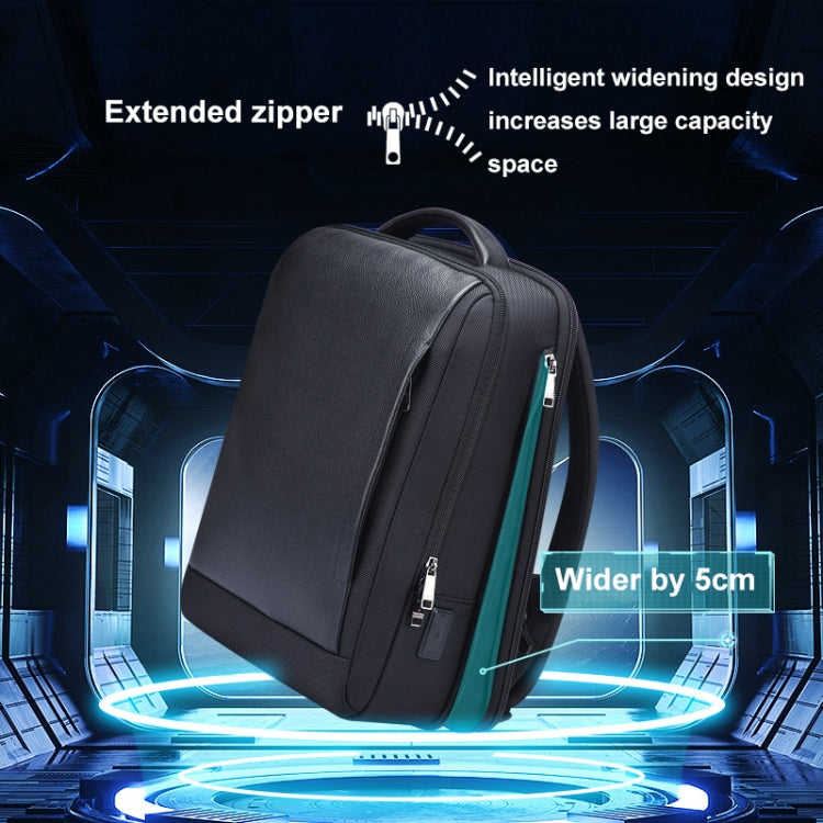 Bopai AL-61-122631B Large Capacity Cowhide Laptop Backpack With USB+Type-C Port, AL-61-122631B