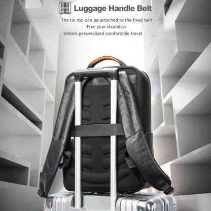 Bopai AL-61-122631B Large Capacity Cowhide Laptop Backpack With USB+Type-C Port, AL-61-122631B