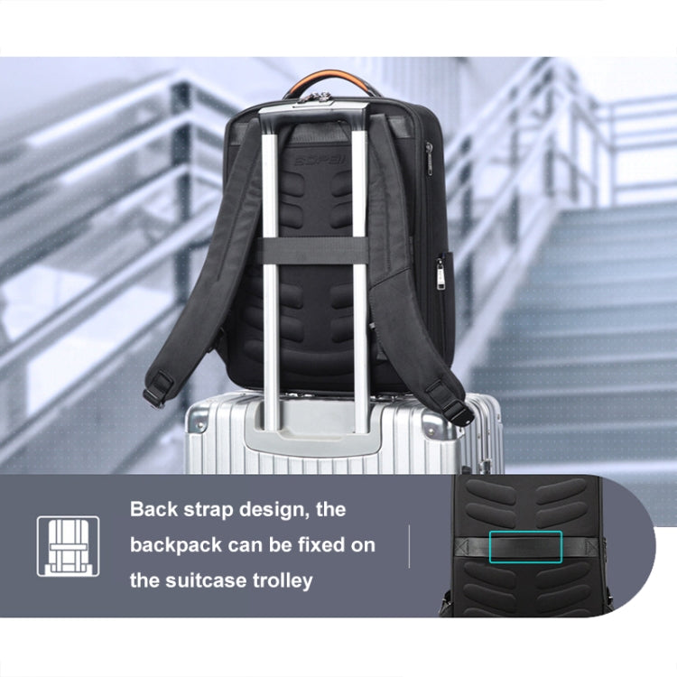 Bopai 61-19011 Large Capacity Waterproof Travel Laptop Backpack With USB+Type-C Port, 61-19011