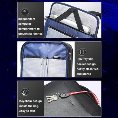Bopai 61-19011 Large Capacity Waterproof Travel Laptop Backpack With USB+Type-C Port, 61-19011