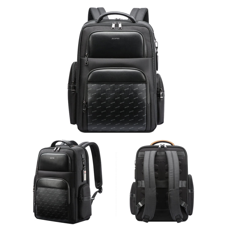 Bopai 61-91911 Large Capacity Business Waterproof Laptop Backpack With USB+Type-C Port, 61-91911