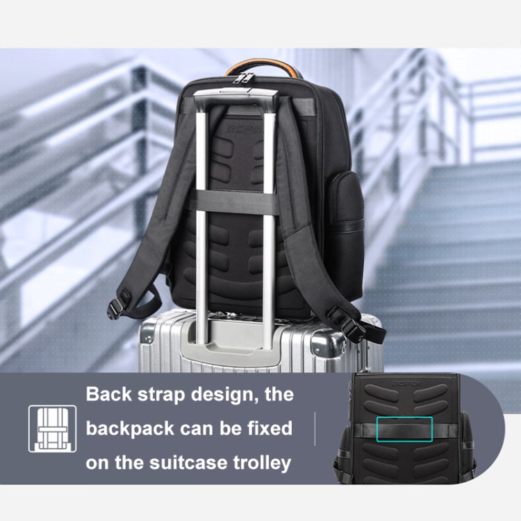 Bopai 61-91911 Large Capacity Business Waterproof Laptop Backpack With USB+Type-C Port, 61-91911