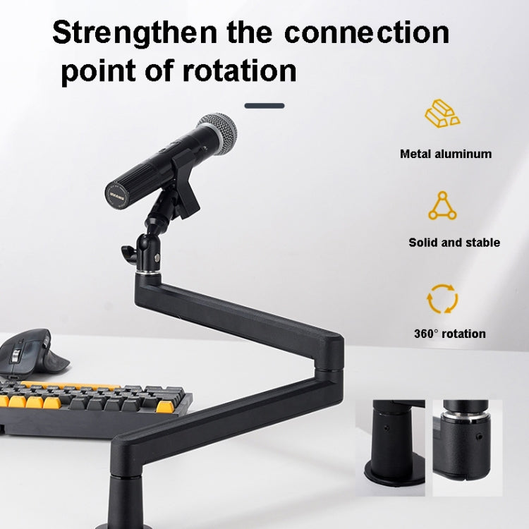 Microphone Stand Desk Mount 360 Degree Adjustable Cantilever Holder