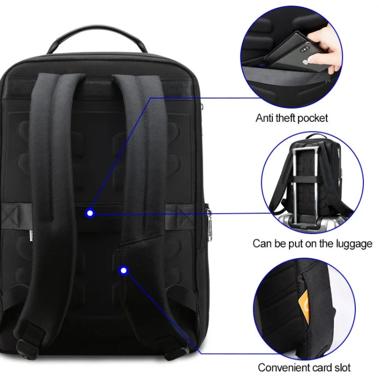 Bopai 61-18911 Large Capacity Waterproof Travel Laptop Backpack With USB+Type-C Port, Ultimate, Deluxe