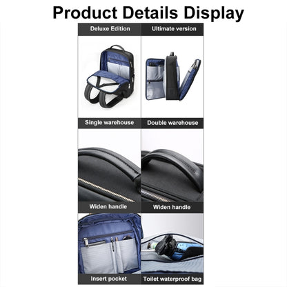 Bopai 61-18911 Large Capacity Waterproof Travel Laptop Backpack With USB+Type-C Port, Ultimate, Deluxe