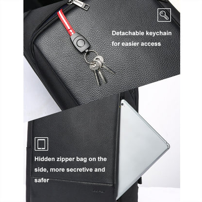 Bopai First-Layer Cowhide Business Commuter Waterproof And Lightweight Laptop Backpack, 61-122731, 61-122721