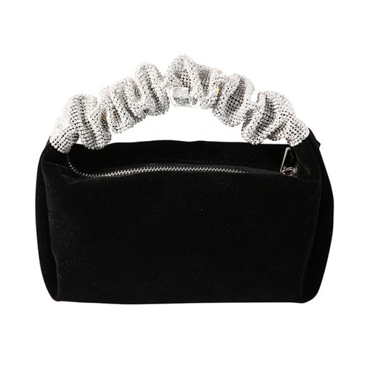 Velvet With Rhinestones Evening Bag Ladies Banquet Evening Clutch Bag