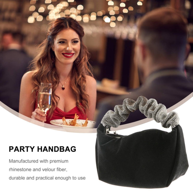 Velvet With Rhinestones Evening Bag Ladies Banquet Evening Clutch Bag