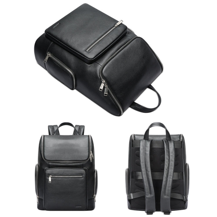 Bopai 61-122431 Large-capacity First-layer Cowhide Business Waterproof Laptop Backpack, 61-122431