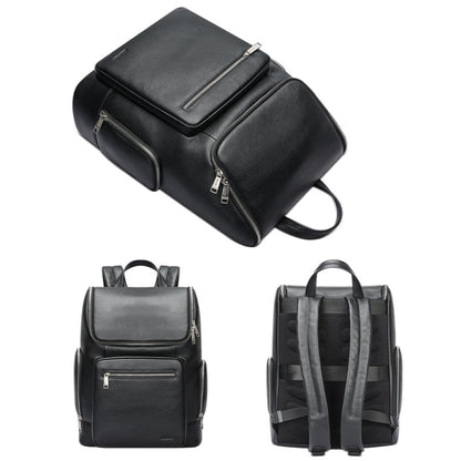 Bopai 61-122431 Large-capacity First-layer Cowhide Business Waterproof Laptop Backpack, 61-122431