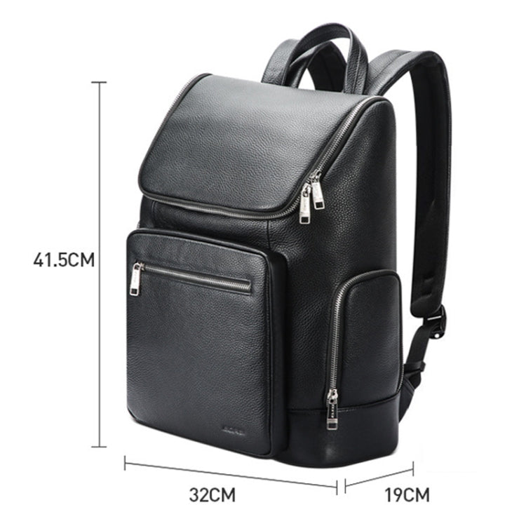 Bopai 61-122431 Large-capacity First-layer Cowhide Business Waterproof Laptop Backpack, 61-122431