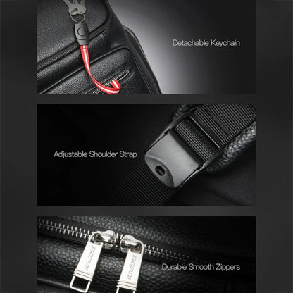 Bopai 61-122431 Large-capacity First-layer Cowhide Business Waterproof Laptop Backpack, 61-122431