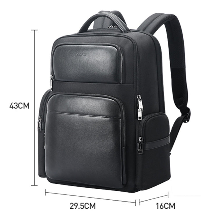 Bopai 61-125031 Large-capacity First-layer Cowhide Business Laptop Backpack With USB+Type-C Port, 61-125031