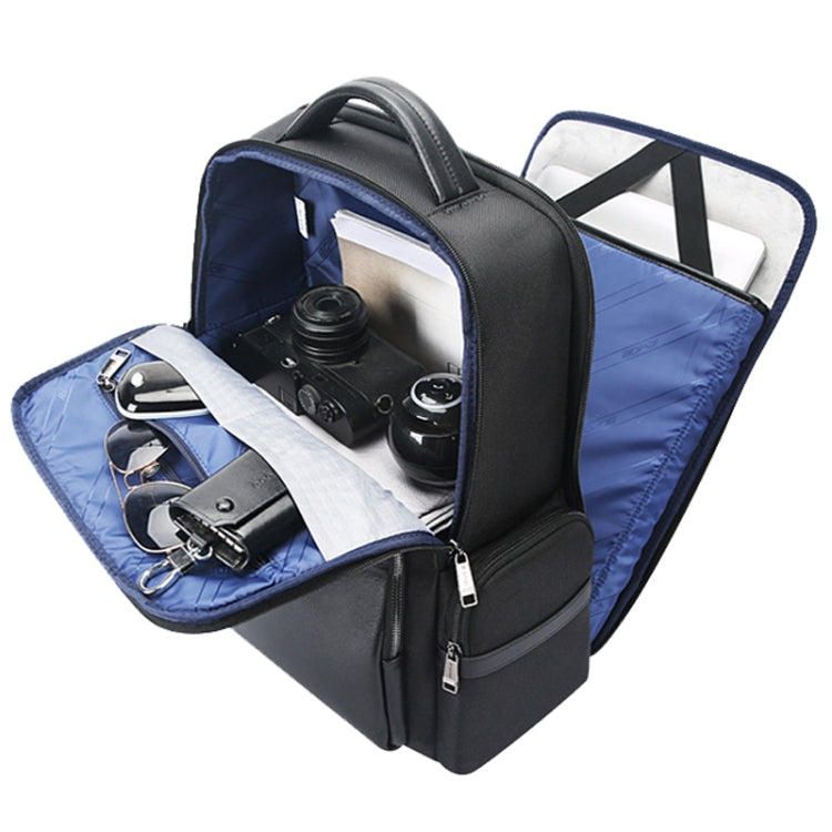 Bopai 61-125031 Large-capacity First-layer Cowhide Business Laptop Backpack With USB+Type-C Port, 61-125031