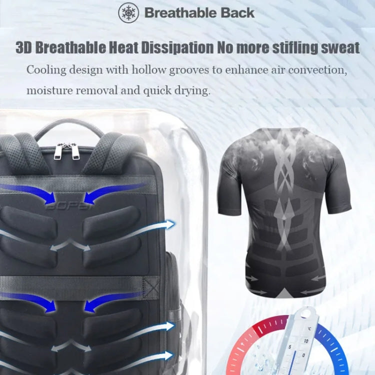 Bopai 61-125031 Large-capacity First-layer Cowhide Business Laptop Backpack With USB+Type-C Port, 61-125031