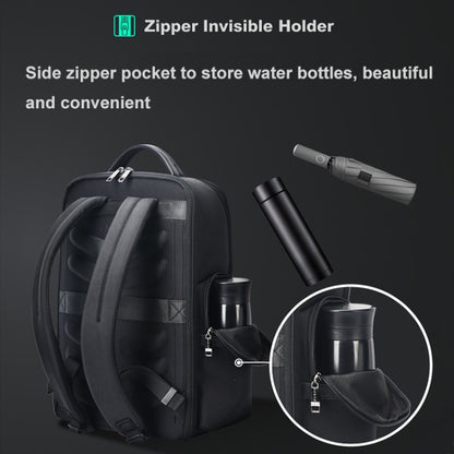 Bopai 61-125031 Large-capacity First-layer Cowhide Business Laptop Backpack With USB+Type-C Port, 61-125031