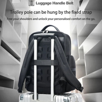 Bopai 61-125031 Large-capacity First-layer Cowhide Business Laptop Backpack With USB+Type-C Port, 61-125031