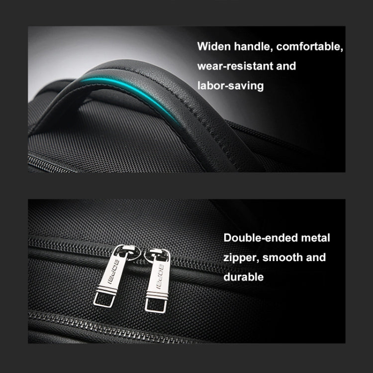 Bopai 61-125031 Large-capacity First-layer Cowhide Business Laptop Backpack With USB+Type-C Port, 61-125031