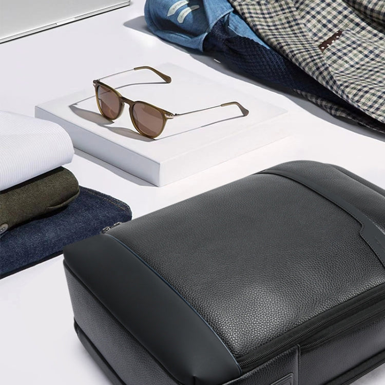 Bopai 61-122391 Large-capacity First-layer Cowhide Business Laptop Backpack With USB+Type-C Port, 61-122391