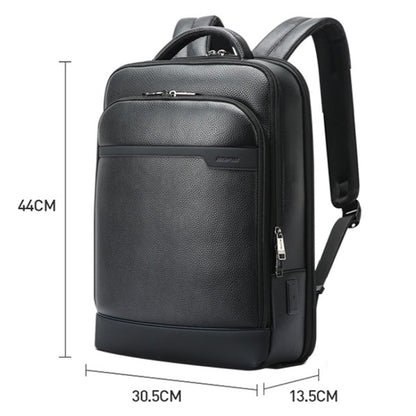 Bopai 61-122391 Large-capacity First-layer Cowhide Business Laptop Backpack With USB+Type-C Port, 61-122391