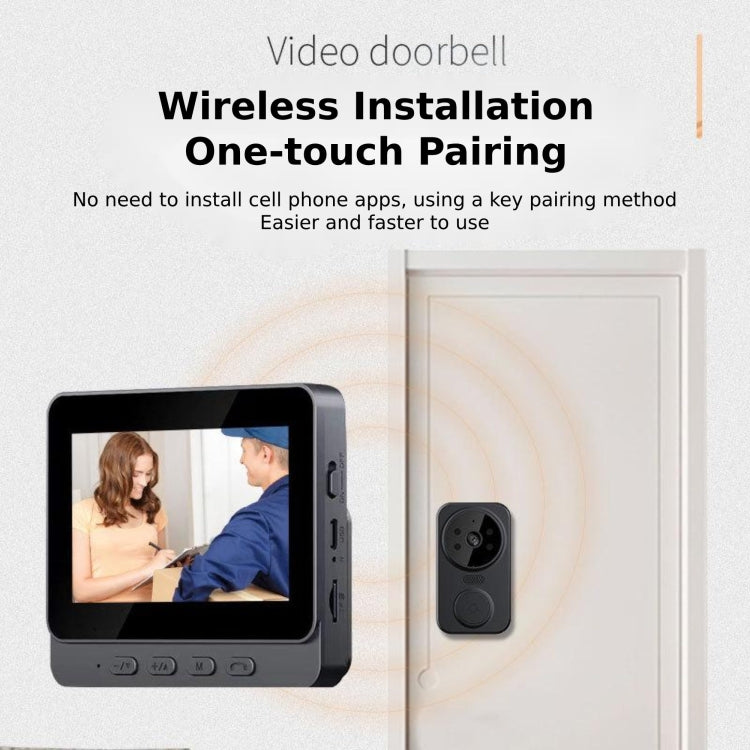 Wireless 2.4G Visual Intercom Doorbell 4.3 inch IPS Screen with Camera Monitor Night Vision, M12