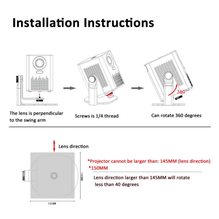 Projector 360 Degree Rotating Bracket Projection Flip Stand