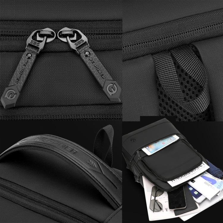WEPOWER Men Expanded Casual Double Shoulder Bag Multifunctional USB Charging Backpack