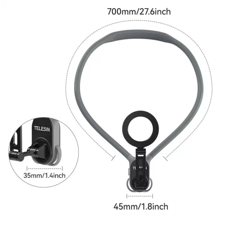 TELESIN MNM-002 Magsafe Magnetic Suction Mobile Phone Hanging Neck POV Viewing Angle Lazy Stand