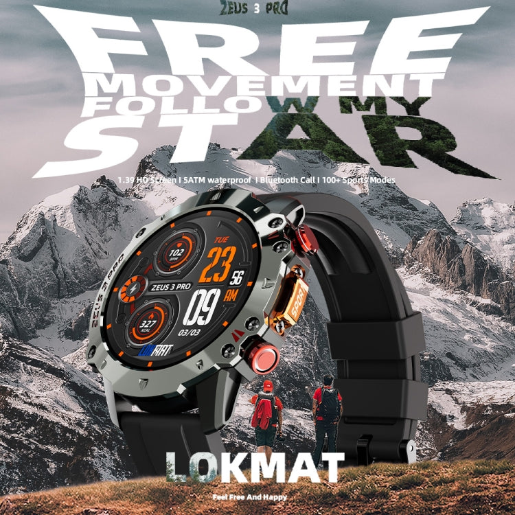 LOKMAT ZEUS3 Pro 1.39-Inch 5ATM Waterproof Outdoor Sports Bluetooth Call Smart Watch