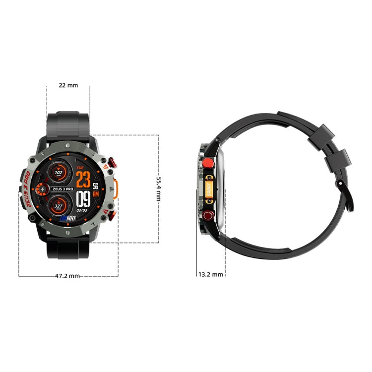 LOKMAT ZEUS3 Pro 1.39-Inch 5ATM Waterproof Outdoor Sports Bluetooth Call Smart Watch