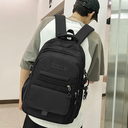 Oxford Cloth Simple Travel Backpack Solid Color Junior High School Students School Bag, 45x31x18cm