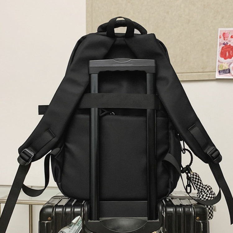 Oxford Cloth Simple Travel Backpack Solid Color Junior High School Students School Bag, 45x31x18cm