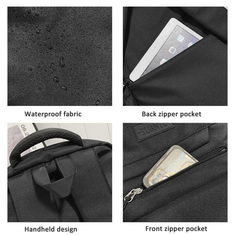 Oxford Cloth Simple Travel Backpack Solid Color Junior High School Students School Bag, 45x31x18cm