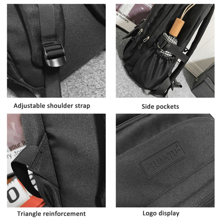 Oxford Cloth Simple Travel Backpack Solid Color Junior High School Students School Bag, 45x31x18cm