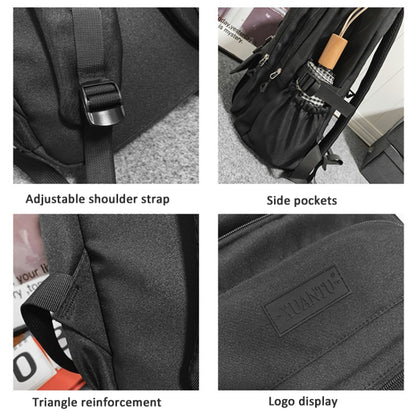 Oxford Cloth Simple Travel Backpack Solid Color Junior High School Students School Bag, 45x31x18cm